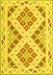 Machine Washable Southwestern Yellow Country Rug, wshcon1850yw