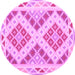 Round Southwestern Pink Country Rug, con1850pnk