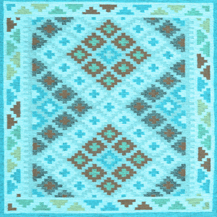 Square Southwestern Light Blue Country Rug, con1850lblu