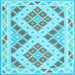 Square Southwestern Light Blue Country Rug, con1850lblu