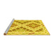 Sideview of Machine Washable Southwestern Yellow Country Rug, wshcon1850yw