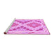 Sideview of Machine Washable Southwestern Pink Country Rug, wshcon1850pnk