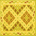 Square Machine Washable Southwestern Yellow Country Rug, wshcon1850yw