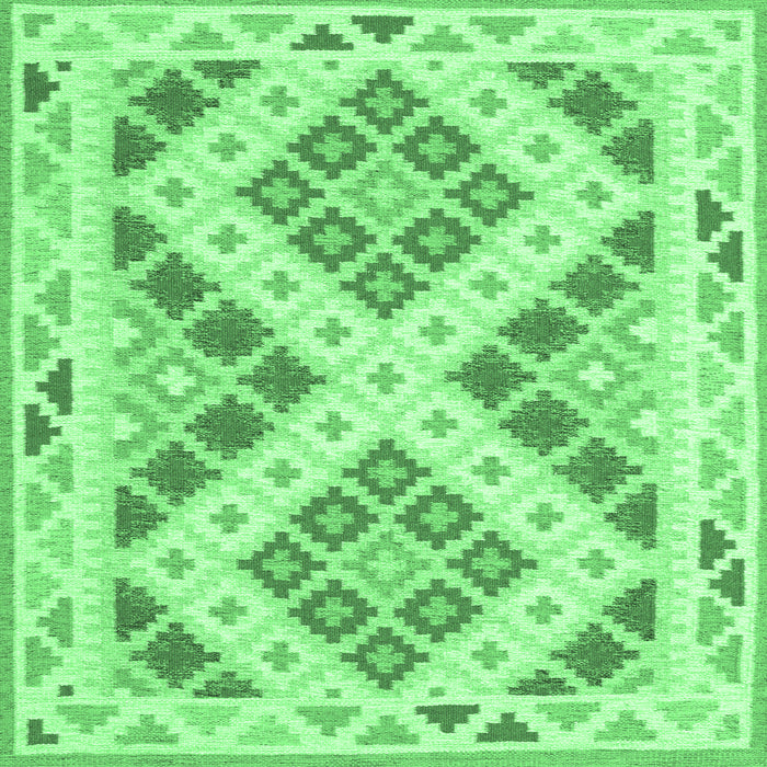 Square Southwestern Emerald Green Country Rug, con1850emgrn