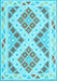 Machine Washable Southwestern Light Blue Country Rug, wshcon1850lblu