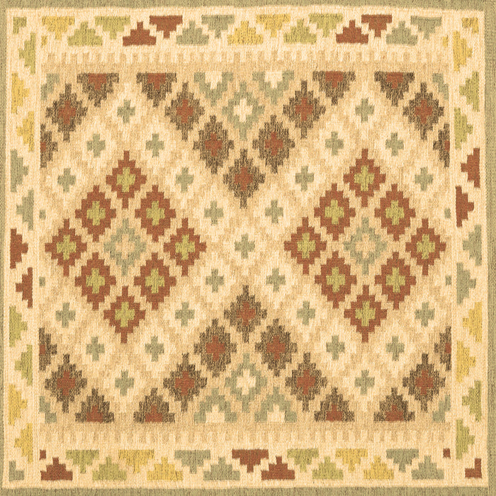 Square Southwestern Brown Country Rug, con1850brn