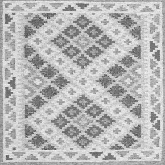 Round Machine Washable Southwestern Gray Country Rug, wshcon1850gry