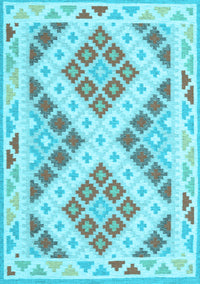 Southwestern Light Blue Country Rug, con1850lblu