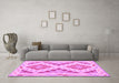 Machine Washable Southwestern Pink Country Rug in a Living Room, wshcon1850pnk