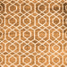 Round Machine Washable Trellis Orange Modern Area Rugs, wshcon1851org