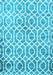 Machine Washable Trellis Light Blue Modern Rug, wshcon1851lblu