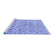 Sideview of Machine Washable Trellis Blue Modern Rug, wshcon1851blu