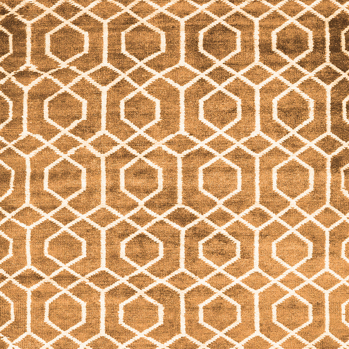 Serging Thickness of Trellis Orange Modern Rug, con1851org