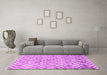 Machine Washable Trellis Pink Modern Rug in a Living Room, wshcon1851pnk