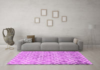 Machine Washable Trellis Pink Modern Rug, wshcon1851pnk