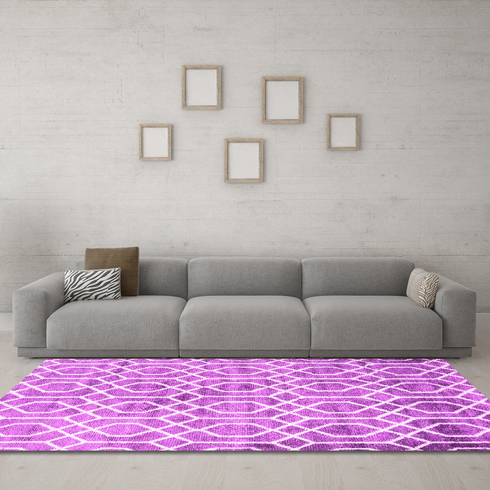 Machine Washable Trellis Pink Modern Rug in a Living Room, wshcon1851pnk