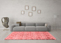 Machine Washable Trellis Red Modern Rug, wshcon1851red