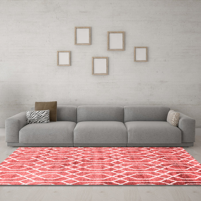 Modern Red Washable Rugs