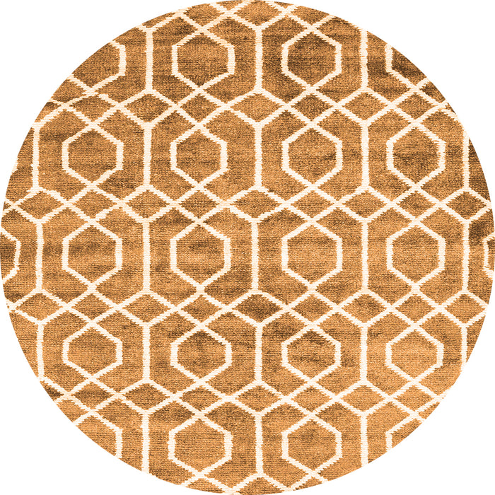 Square Trellis Orange Modern Rug, con1851org