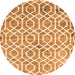 Square Trellis Orange Modern Rug, con1851org