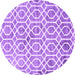 Round Machine Washable Trellis Purple Modern Area Rugs, wshcon1851pur