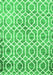 Serging Thickness of Machine Washable Trellis Green Modern Area Rugs, wshcon1851grn