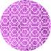 Round Machine Washable Trellis Pink Modern Rug, wshcon1851pnk