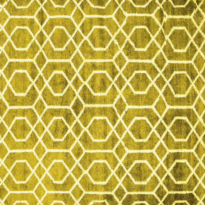 Square Machine Washable Trellis Yellow Modern Rug, wshcon1851yw