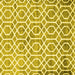 Square Machine Washable Trellis Yellow Modern Rug, wshcon1851yw