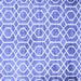 Square Machine Washable Trellis Blue Modern Rug, wshcon1851blu
