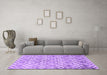Machine Washable Trellis Purple Modern Area Rugs in a Living Room, wshcon1851pur