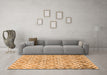 Machine Washable Trellis Orange Modern Area Rugs in a Living Room, wshcon1851org