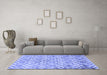 Machine Washable Trellis Blue Modern Rug in a Living Room, wshcon1851blu