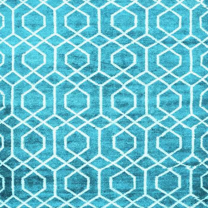 Square Machine Washable Trellis Light Blue Modern Rug, wshcon1851lblu
