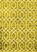 Machine Washable Trellis Yellow Modern Rug, wshcon1851yw
