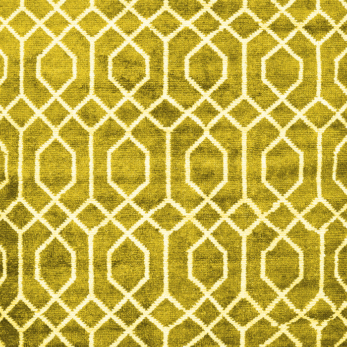 Machine Washable Trellis Yellow Modern Rug, wshcon1851yw