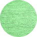 Round Solid Emerald Green Modern Rug, con1852emgrn