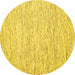 Round Solid Yellow Modern Rug, con1852yw