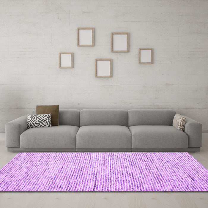 Machine Washable Solid Purple Modern Area Rugs in a Living Room, wshcon1852pur
