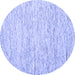 Round Solid Blue Modern Rug, con1852blu