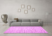 Machine Washable Solid Pink Modern Rug in a Living Room, wshcon1852pnk