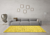 Machine Washable Abstract Yellow Contemporary Rug, wshcon1853yw