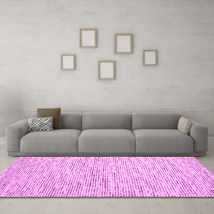 Machine Washable Abstract Pink Contemporary Rug in a Living Room, wshcon1853pnk