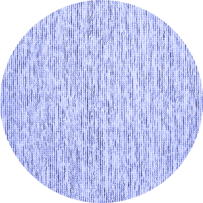Round Abstract Blue Contemporary Rug, con1853blu