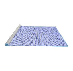 Sideview of Machine Washable Abstract Blue Contemporary Rug, wshcon1853blu