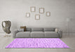 Machine Washable Abstract Purple Contemporary Area Rugs in a Living Room, wshcon1853pur