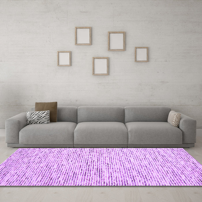 Machine Washable Abstract Purple Contemporary Area Rugs in a Living Room, wshcon1853pur