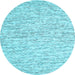 Round Abstract Light Blue Contemporary Rug, con1853lblu