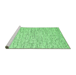 Sideview of Machine Washable Abstract Emerald Green Contemporary Area Rugs, wshcon1853emgrn