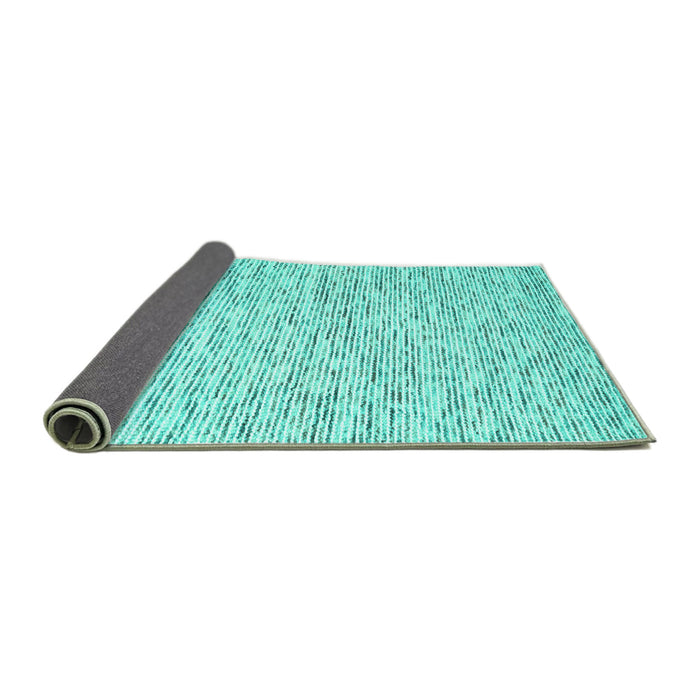 Sideview of Abstract Turquoise Contemporary Rug, con1853turq